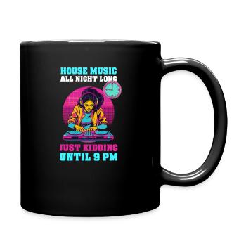 EDM Rave Mom House Music Until 9 PM - Full Colour Mug - black - Right