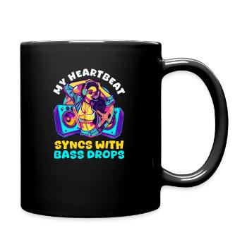 EDM Rave Mom My Heartbeat Syncs with Bass Drops - Full Colour Mug - black - Right