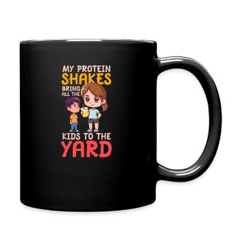 Bodybuilding Mom Protein Shakes bringen Kinder in den Garten - Tasse einfarbig - Schwarz - Rechts
