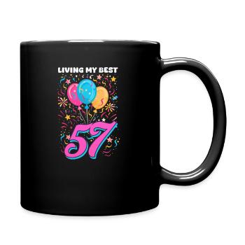 57th Birthday Living My Best 57 - Full Colour Mug - black - Right