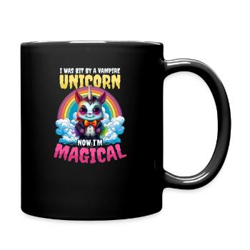 Halloween Unicorn Bit By Vampire Unicorn Magical - Full Colour Mug - black - Right