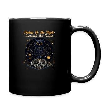 Spirituelle Eulensucher der Nacht - Tasse einfarbig - Schwarz - Rechts
