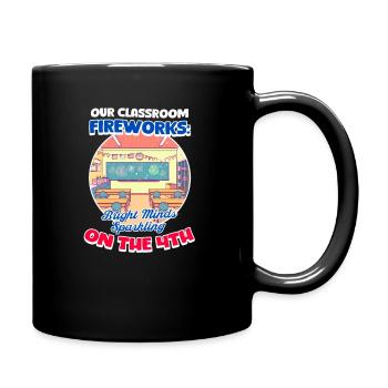Enseignant de maternelle Notre salle de classe Feux d’artifice - Mug uni - noir - Droite
