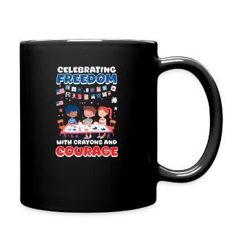 Une enseignante de maternelle célèbre la liberté - Mug uni - noir - Droite
