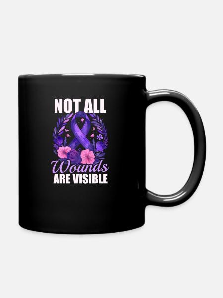 Domestic Violence Not All Wounds Are Visible - Full Colour Mug - black