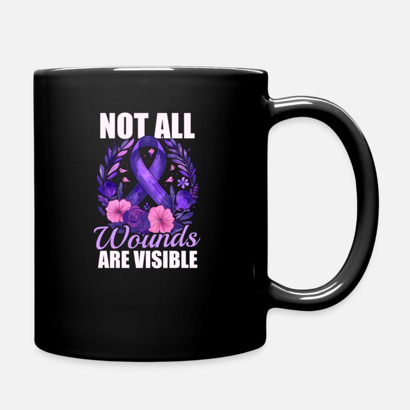 Domestic Violence Not All Wounds Are Visible - Full Colour Mug - black
