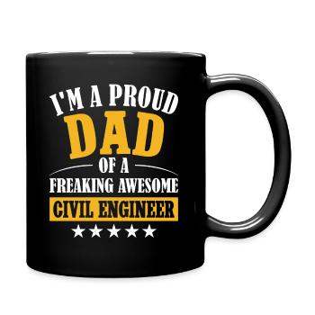 Humor Father Dad Civil Engineer - Full Colour Mug - black - Right