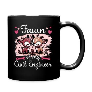 Faon Amour Couple Ingénieur Génie Civil - Mug uni - noir - Droite