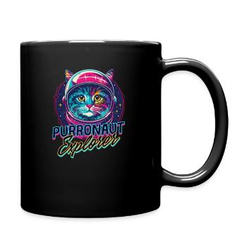 Cat Astronaut Purronaut Explorer - Full Colour Mug - black - Right