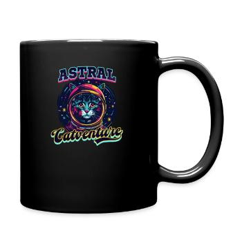 Katze Astronaut Astral Catventure - Tasse einfarbig - Schwarz - Rechts