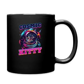 Katze Astronaut Cosmic Kitty - Tasse einfarbig - Schwarz - Rechts