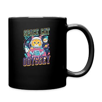 Cat Astronaut Space Cat Odyssey - Full Colour Mug - black - Right