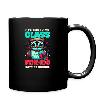 100 jours d’école professeur a adoré ma classe hibou - Mug uni - noir - Droite