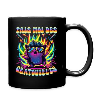 Hérisson Drôle Câlin Gratouille Couple - Mug uni - noir - Droite