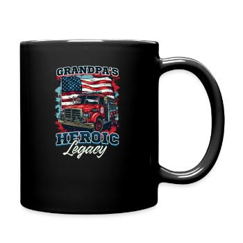 Firefighter Grandpa Heroic Legacy - Full Colour Mug - black - Right