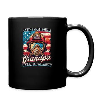 Firefighter Grandpa Hero In Action - Full Colour Mug - black - Right