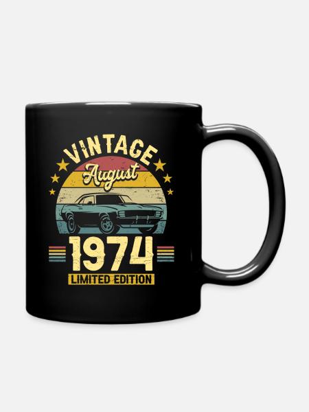 Aout 1974 Voiture 50ème Anniversaire - Mug uni - noir