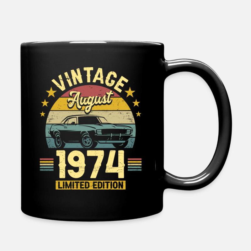 Aout 1974 Voiture 50ème Anniversaire - Mug uni - noir