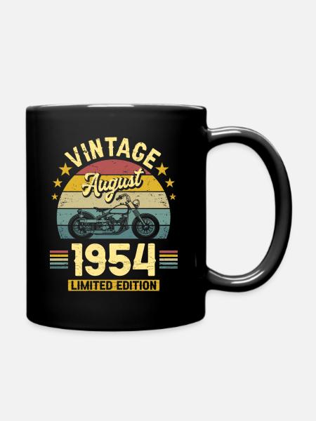 Biker 70 Jahre alt 1954 August Jubiläum - Tasse einfarbig - Schwarz