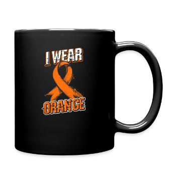 MS Awareness Ich trage Orange - Tasse einfarbig - Schwarz - Rechts