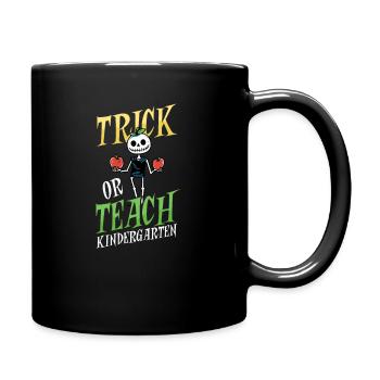 Kindergarten Teacher Trick Or Teach Skeleton - Full Colour Mug - black - Right