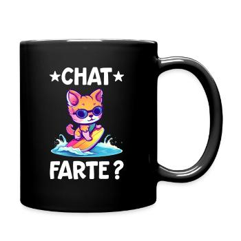 Chat Farte ? | Humour Chat Jeu Mot ça va ? - Mug uni - noir - Droite