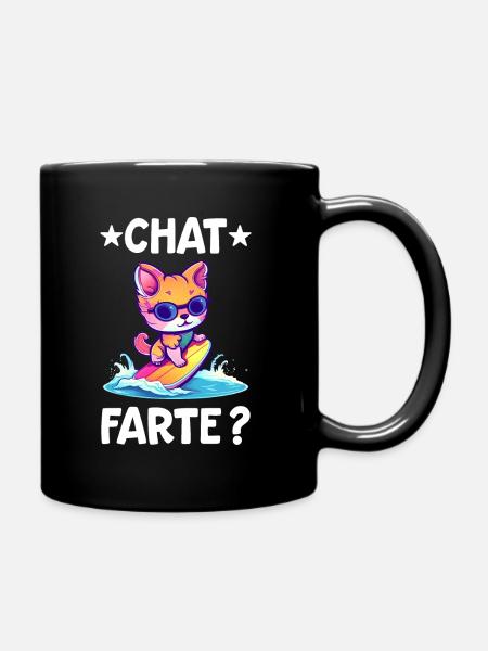 Chat Farte ? | Humour Chat Jeu Mot ça va ? - Mug uni - noir