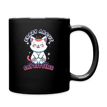 Cat Sitter Crazy About Catsitting - Full Colour Mug - black - Right