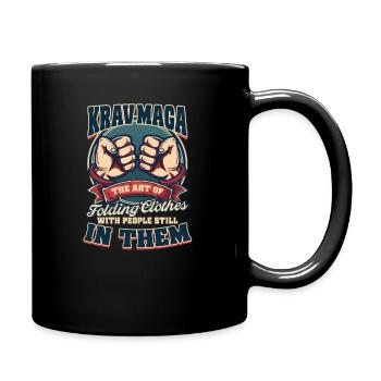 Krav Maga Falten Kleidung Mit Menschen Darin - Tasse einfarbig - Schwarz - Rechts
