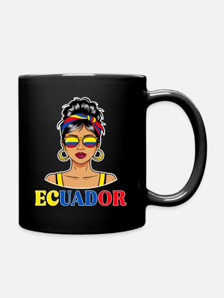 Ecuadorianische Flagge Ecuadorianische Frau - Tasse einfarbig - Schwarz