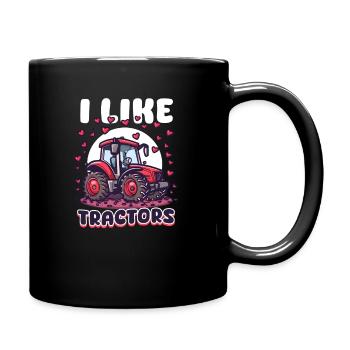 Landwirt Ich mag Traktoren - Tasse einfarbig - Schwarz - Rechts