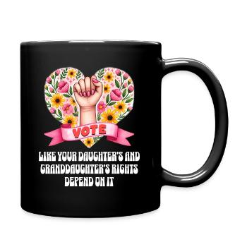 Grandma Feminism Daughter Little Girl Granny - Full Colour Mug - black - Right