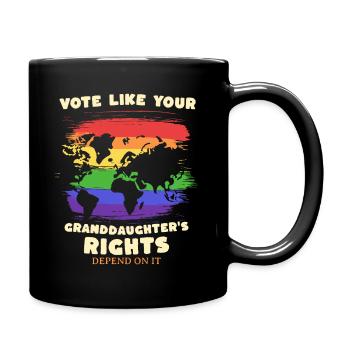 Grandma Feminism Little Girl Granny - Full Colour Mug - black - Right