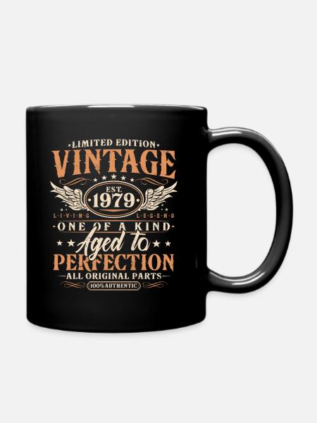 Vintage 1979 Jahrgang geboren Geburtstag Geschenk - Tasse einfarbig - Schwarz