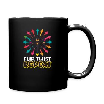Gymnastik Flippen, Drehen, Wiederholen - Tasse einfarbig - Schwarz - Rechts