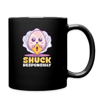 Oyster Shuck Responsibly - Full Colour Mug - black - Right