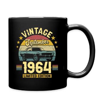 September 1964 Auto zum 60-jährigen Jubiläum - Tasse einfarbig - Schwarz - Rechts