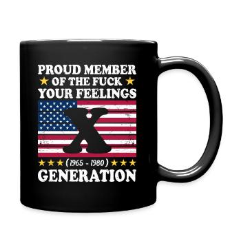 USA Vintage Generation X Geschenkidee - Tasse einfarbig - Schwarz - Rechts