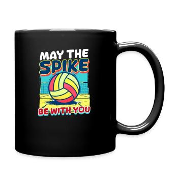 Volleyball drôle Que le Spike soit avec vous - Mug uni - noir - Droite