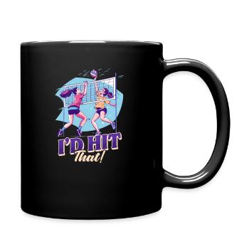 Drôle de volley-ball, je frapperais ça ! - Mug uni - noir - Droite