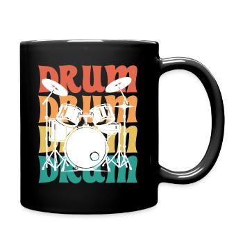 Batterie Vintage Musicien Batteur - Mug uni - noir - Droite