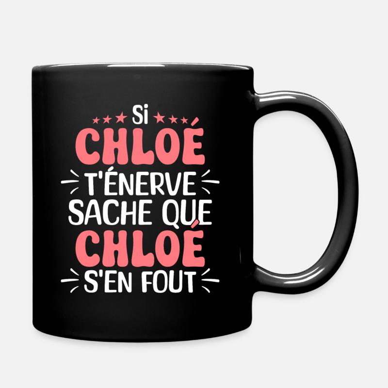 Nom Humour Prénom Personnalisé Chloé - Mug uni - noir