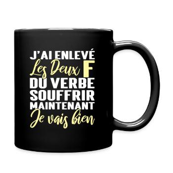 Citation Motivation Positif Sourire - Mug uni - noir - Droite