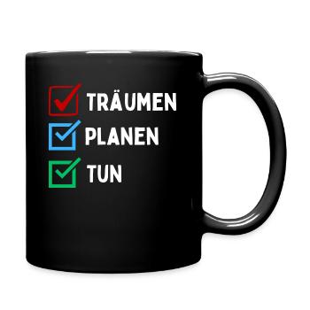 Plan de rêve faire liste de contrôle conception coloré rouge bleu - Mug uni - noir - Droite