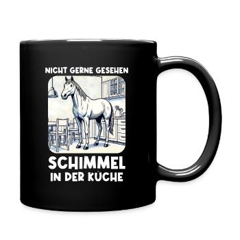 Pferde Schimmel Reiter Lustig Pferdeliebhaber - Tasse einfarbig - Schwarz - Rechts