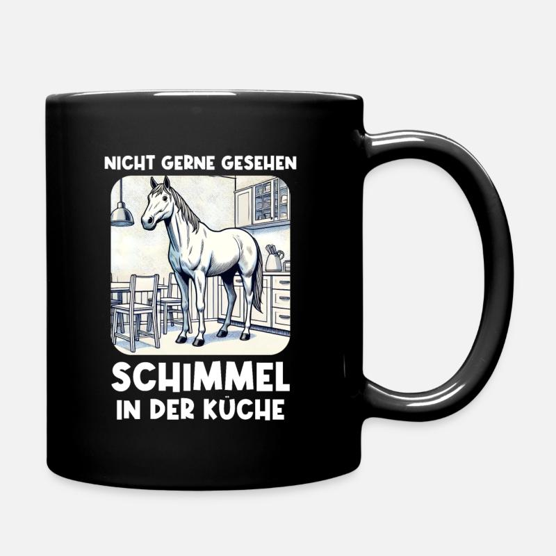 Pferde Schimmel Reiter Lustig Pferdeliebhaber - Tasse einfarbig - Schwarz