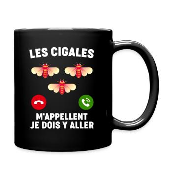 Humour Cigales Sud Chant Vacances - Mug uni - noir - Droite