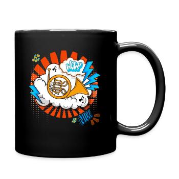 Cor Musicien Cor Joueur Couleurs Vives Bande Dessinée - Mug uni - noir - Droite