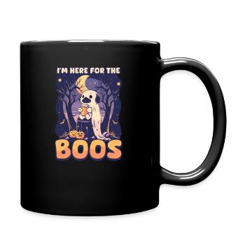 Halloween-Hund, ich bin hier für die Buhrufe - Tasse einfarbig - Schwarz - Rechts