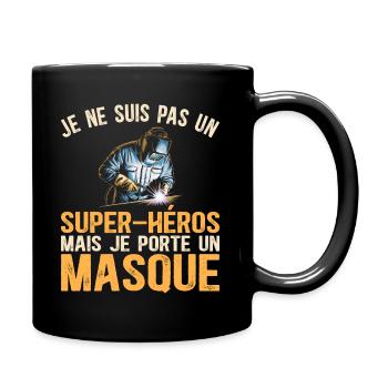 Super-Héros Humour Soudeur - Mug uni - noir - Droite